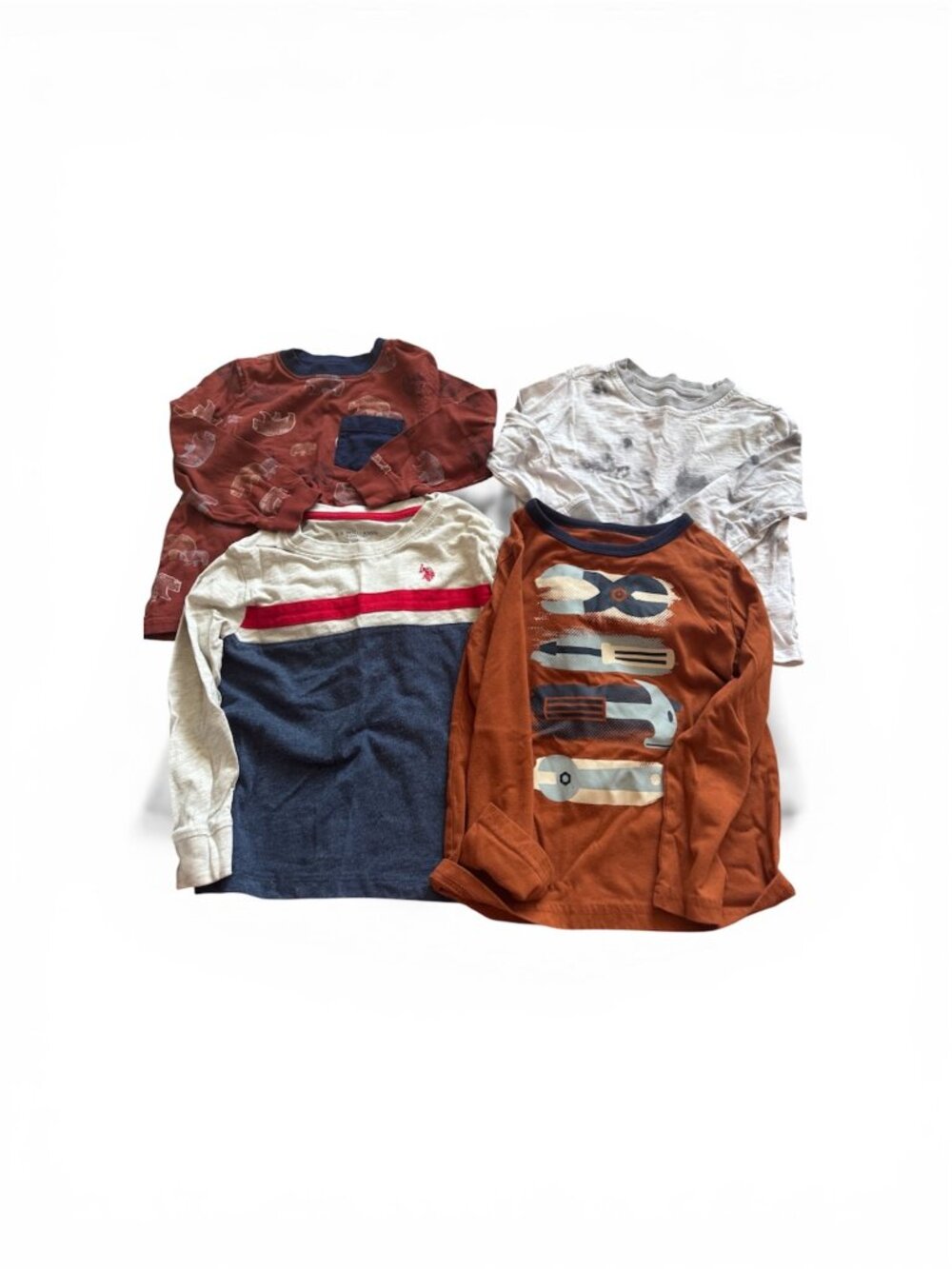 Toddler Boy Long Sleeve Graphic Tee Bundle 3T | Set of 4 Shirts | Carter’s Old